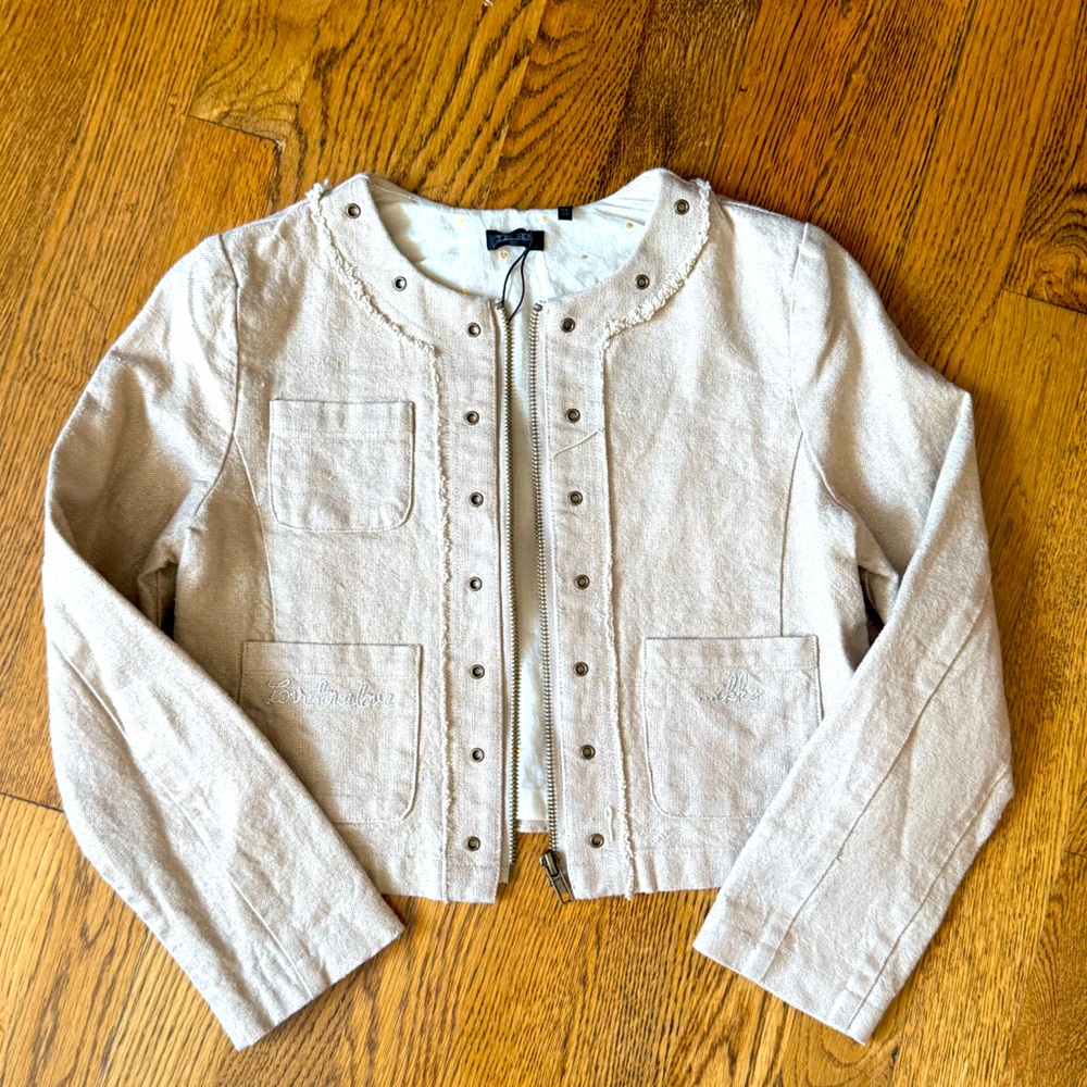Ikks Beige Girl’s Blazer with grommet details